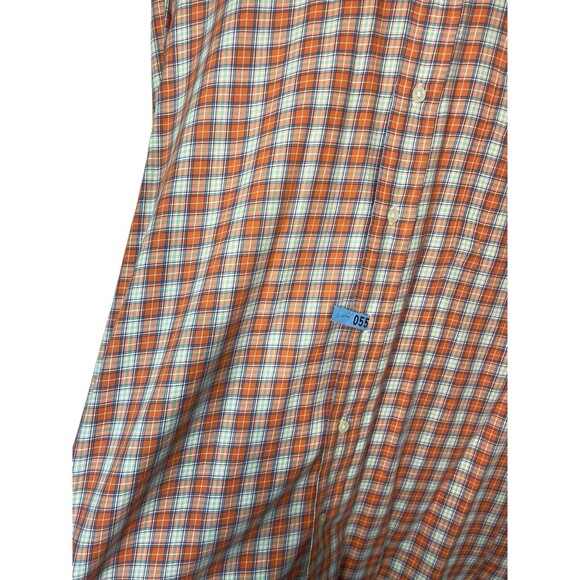 Ralph Lauren Shirt Mens Large Orange Checks Plaid Button‎ Down Pony Logo Blake - Picture 5 of 12